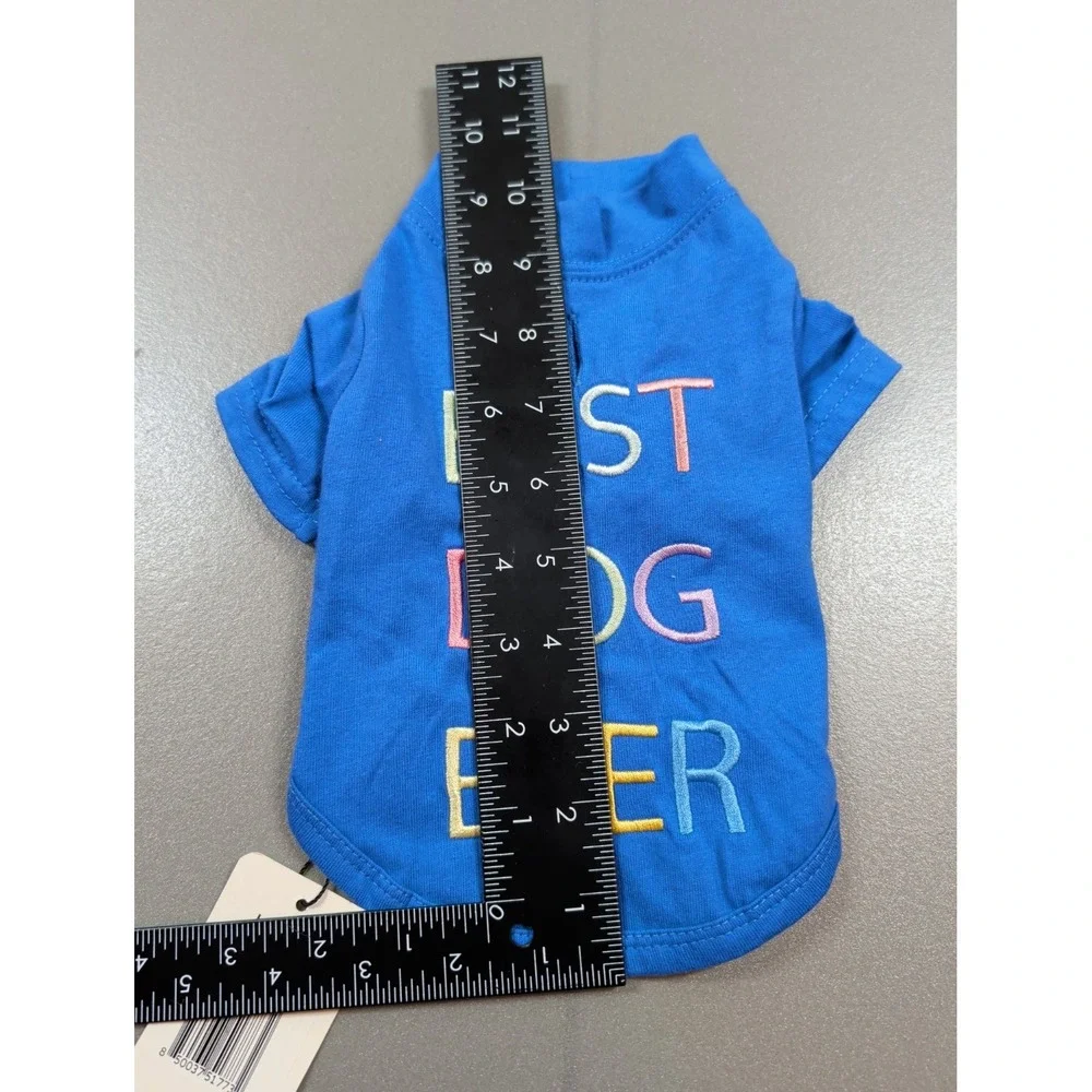 Louis Barx Best Dog Ever Blue Cotton Pet T-Shirt Size Small‎ Embroidered Shirt
